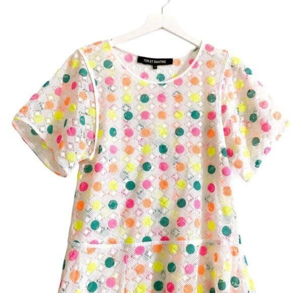 Ter et Bantine Multicolor Dot Knit Dress Cream 38 Made in Italy - Picture 8 of 16